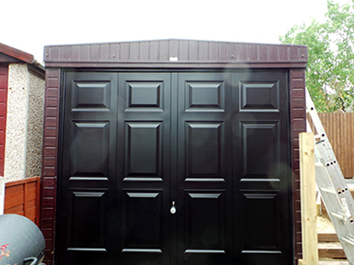 Black Georgian door with rosewood upvc front Image